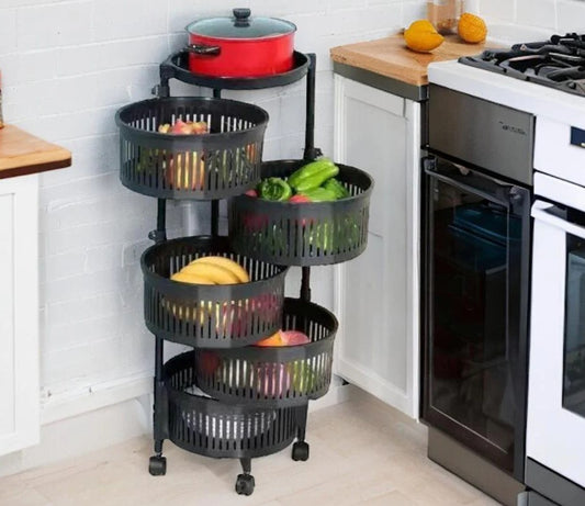 Plastic Round Rotating Shelf 5 Tiers