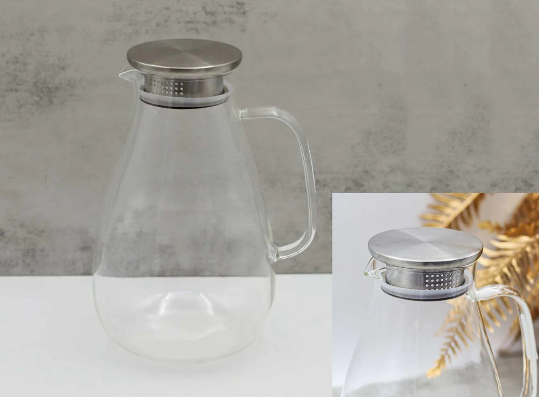 High Quality 2.6 L Glass Pitcher with SS 18/10 Cover
