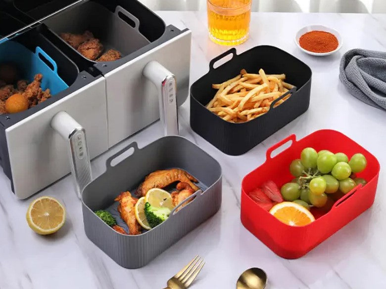 Small Rectangular Air Fryer Silicone Basket Tray
