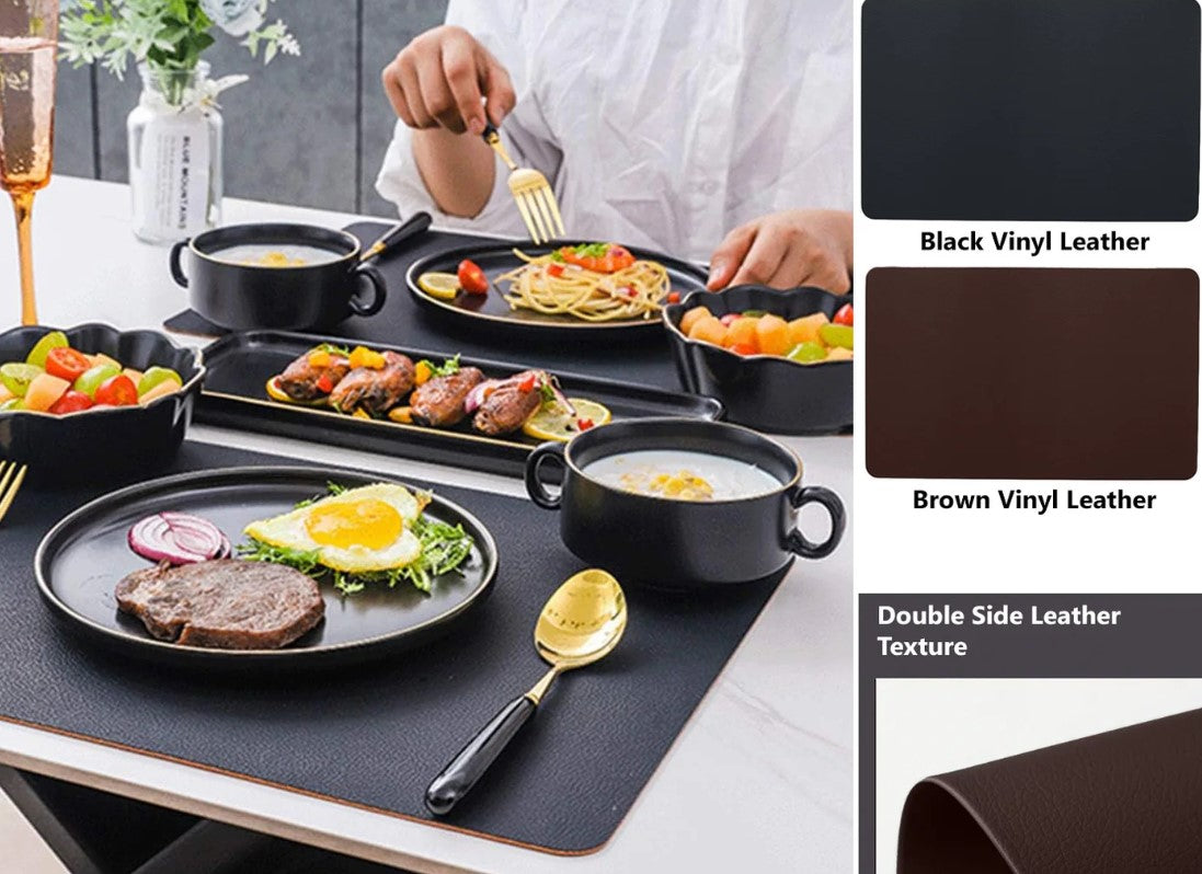 Rectangular Vinyl Leather Table Placemat 45 x 30 cm
