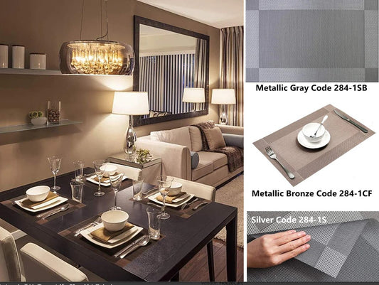Rectangular Table Placemat 45 x 30 cm Metallic Look