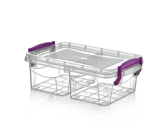 Divided Plastic Rectangular Storage Container 250+250 ml