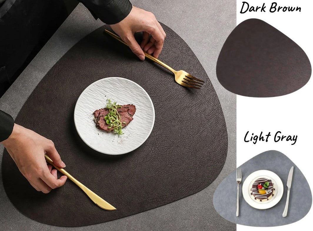 Irregular Triangle Shape Vinyl Leather Table Placemat 45