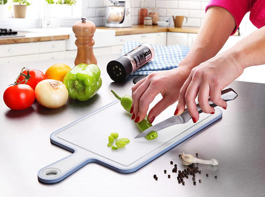 High Quality Plastic Cutting Board with Handle & Groov