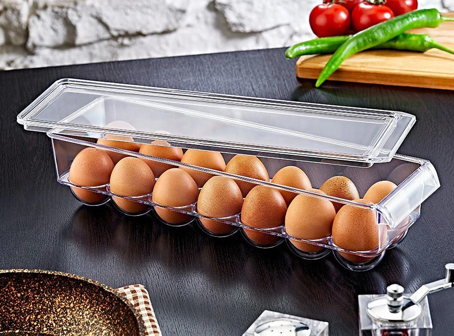 Clear 14 Eggs Holder with Cover 36 x 20.5 x 8.5 cm