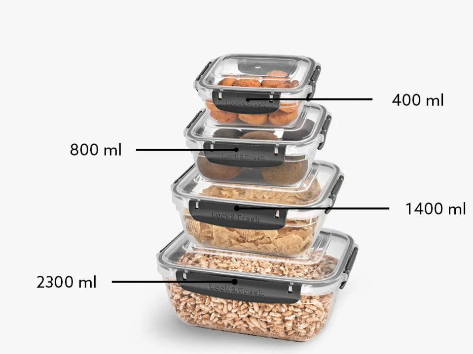 Master Silicon Seal Rect Food Cont Set of 4