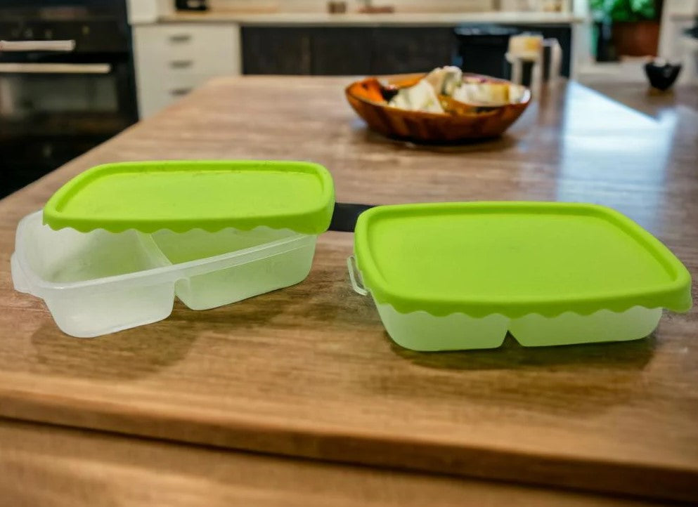 Set of 2 food containers with 2 compartments