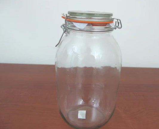 Strong Clip Glass Jar with Orange Rubber 3000 ml