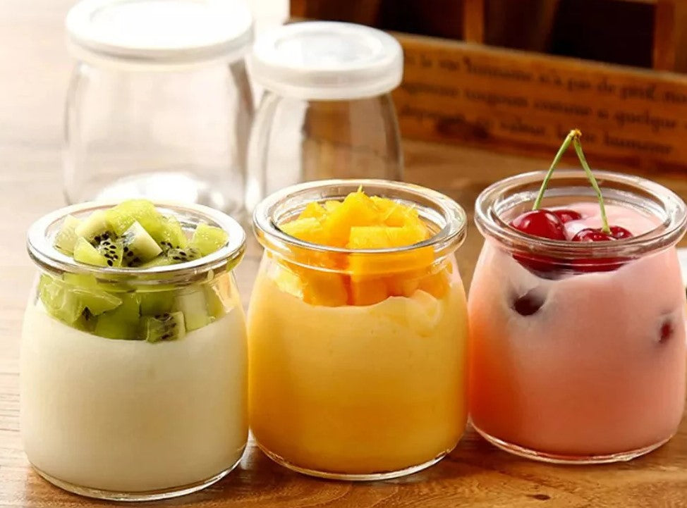 Small Glass Jar X3 Wide Mouth