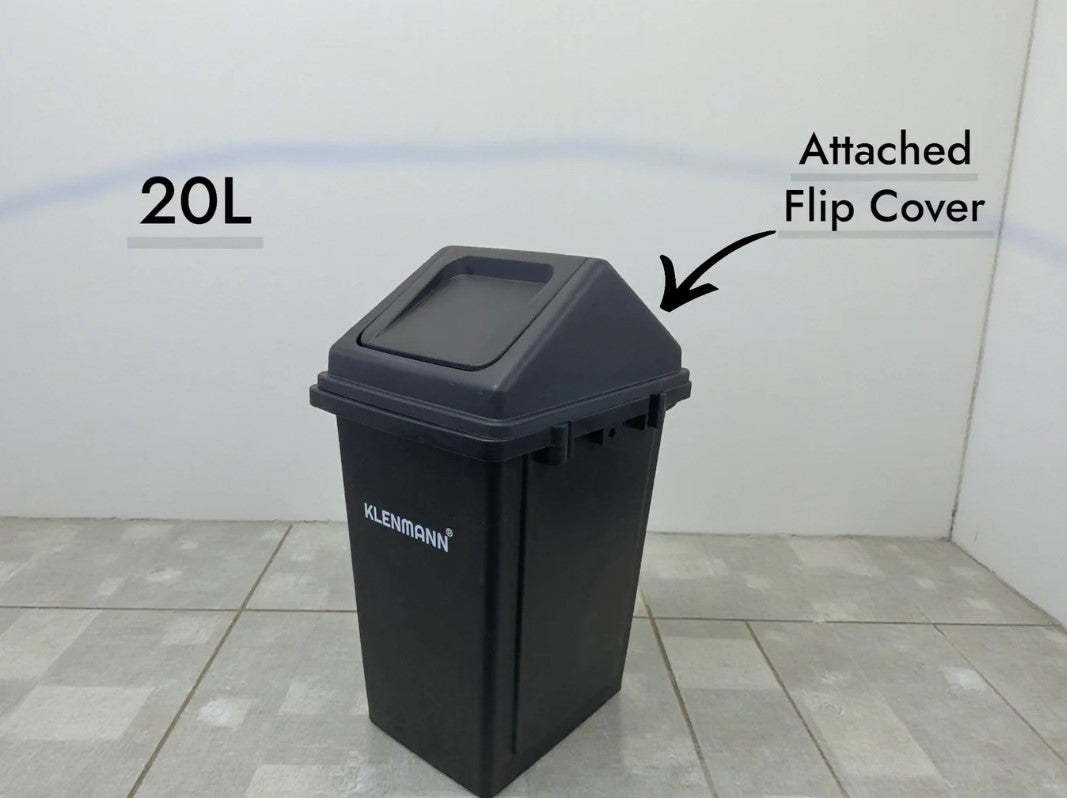 Heavy Duty Swing Top Bin 20L with attached Flip Cover