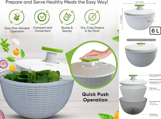 Dosthoff Jumbo Quick Dry Salad Spinner 6L