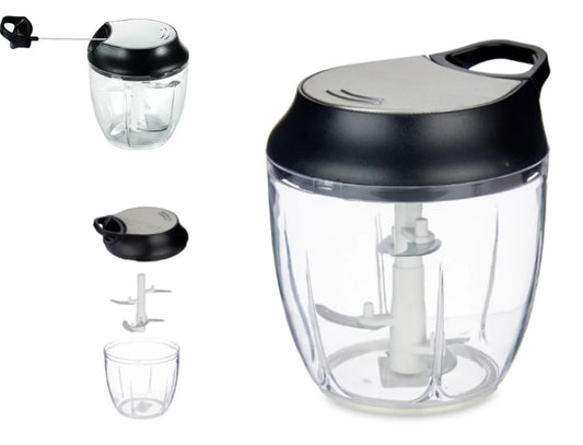 Manual Food Chopper with 5 blades SS Cover