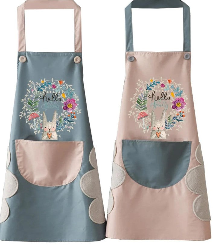 Hello Spring Water Proof Apron with 2 Side Towels
