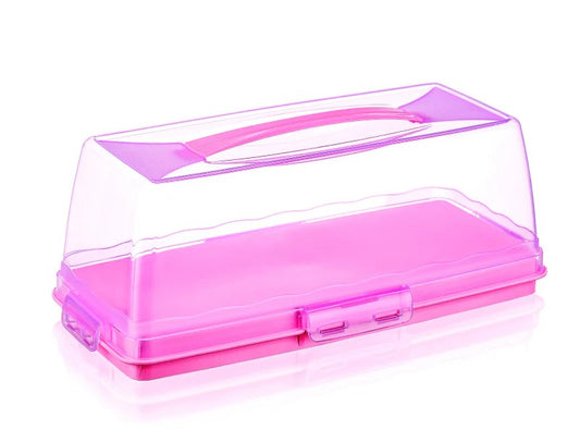High Rectangular Pastry Carrier With Lid