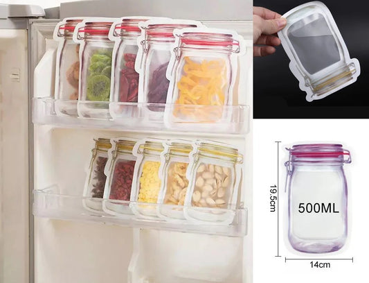 Medium reusable lock and seal bag airtight jar X12