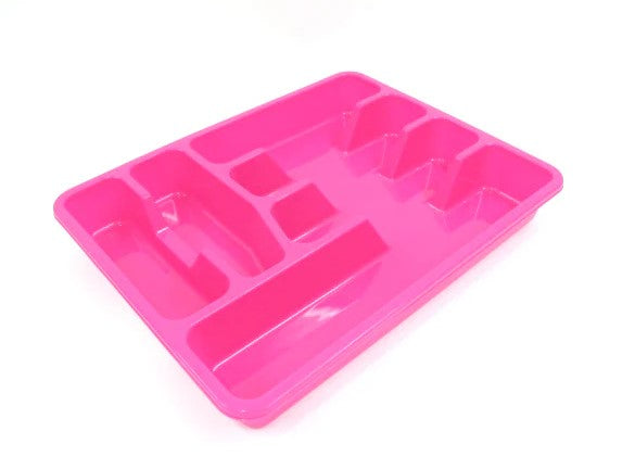 Large plastic colorful cutlery tray