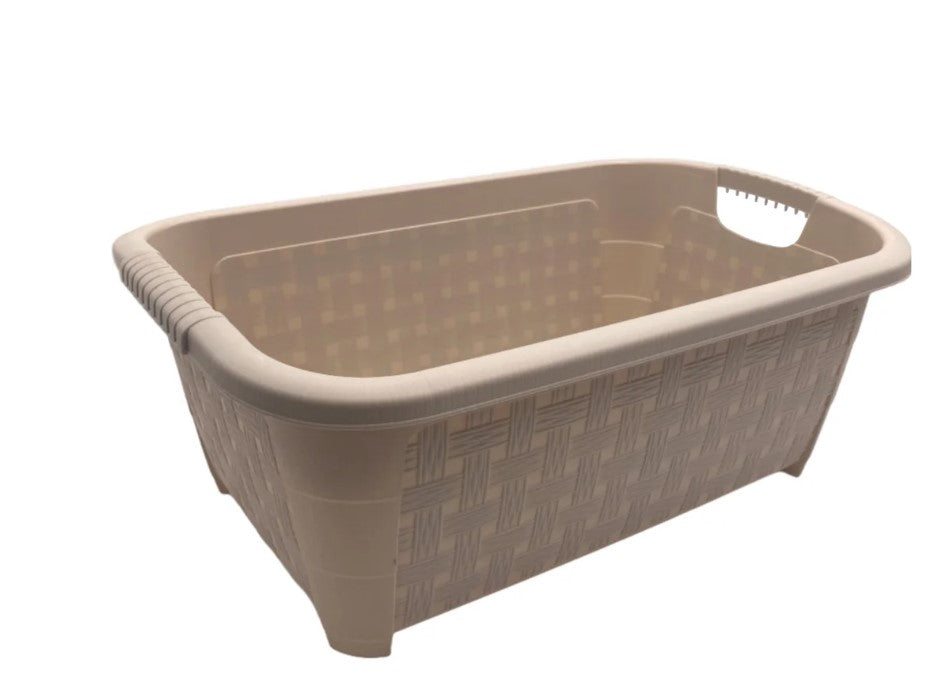 Plastic rattan rectangular laundry basket 20 L
