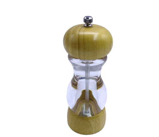 Acrylic+Wood Pepper Mill with Carbon Steel Grinder 16 cm