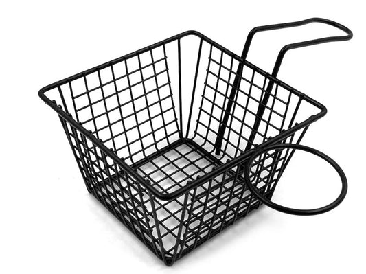 Black Big Squared French Fry Serving Basket 12.5 cm