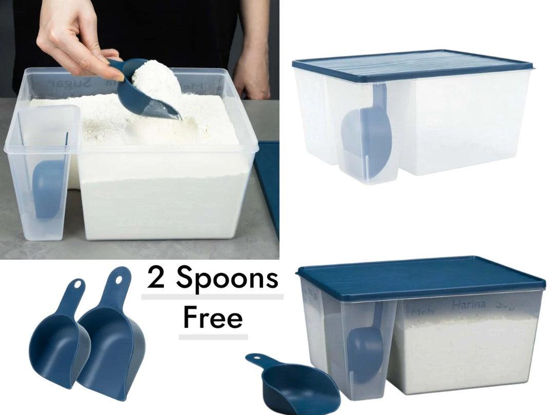 DecoBella Jumbo Rectangular Storage Box w 2 Spoons 6.5L