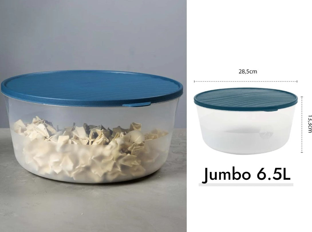 DecoBella Jumbo Round Storage Box with Lid 6.5L