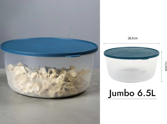 DecoBella Jumbo Round Storage Box with Lid 6.5L
