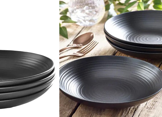 Dosthoff Matt Black Ripple Deep Plate 21 cm