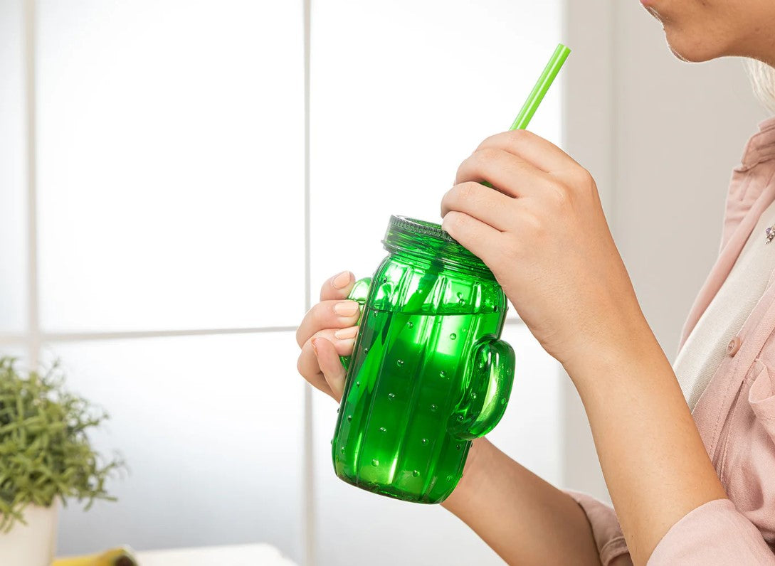 Cactus Shape Cup with Straw