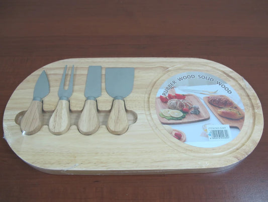 4 Cheese Serving Utensils with Board