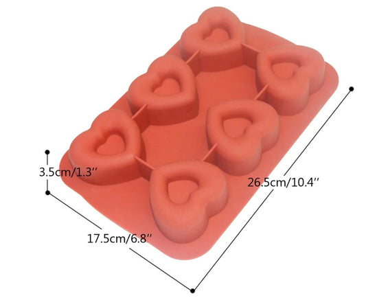 Silicone Heart Shape 6 Cavities