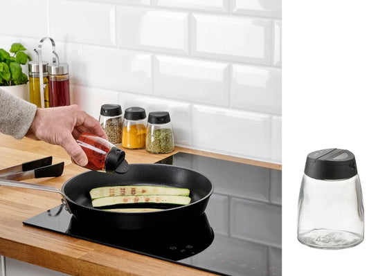 Glass Spice Bottle with Double Option Plastic Cap