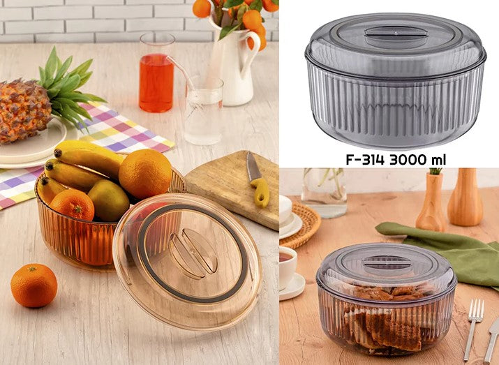 Acrylic Salad Bowl 23 cm with Airtight Cover 2 in 1