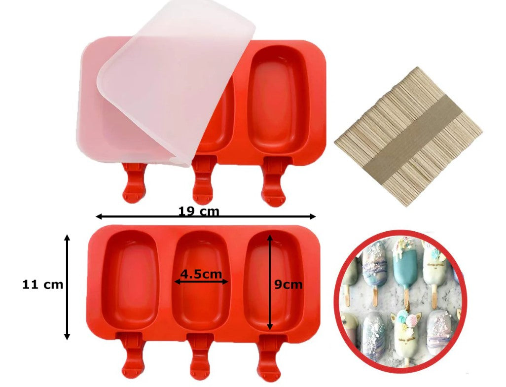 silicone popsicle molds with cover and wooden sticks