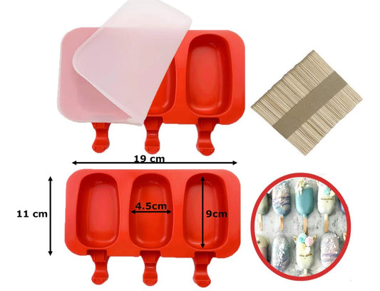 silicone popsicle molds with cover and wooden sticks