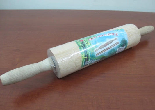 Large wooden rolling pin with rotating axes