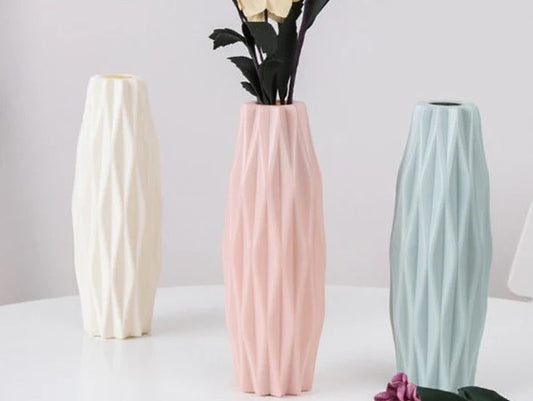 Plastic Vase Ceramic Look 21 cm