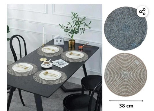 Round Braided Table Placemat 38 cm