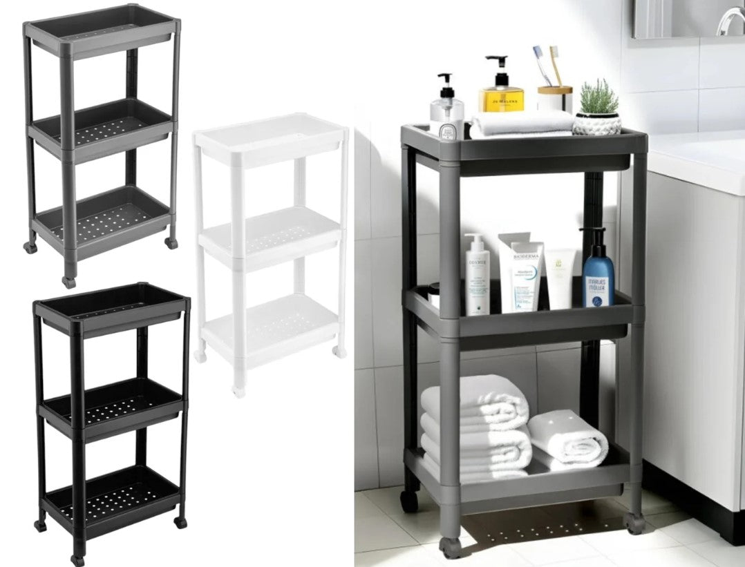 Multipurpose 3 tiers shelving unit with wheels EP-393