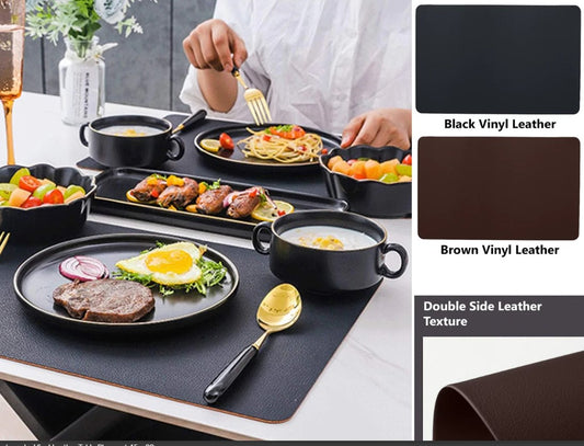 Rectangular Vinyl Leather Table Placemat 45 x 30 cm