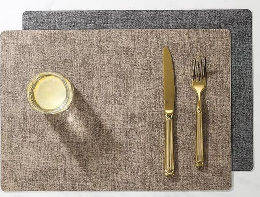 Rect Washable Vinyl Leather Table Placemat 45 x 30 cm