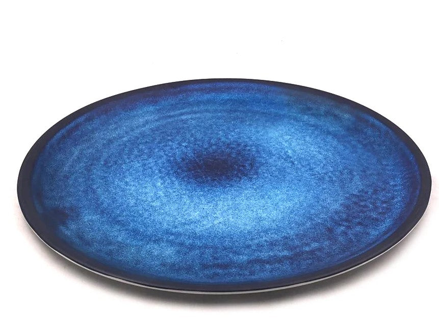 Bleu Marble Mealmine Round Tray; 14