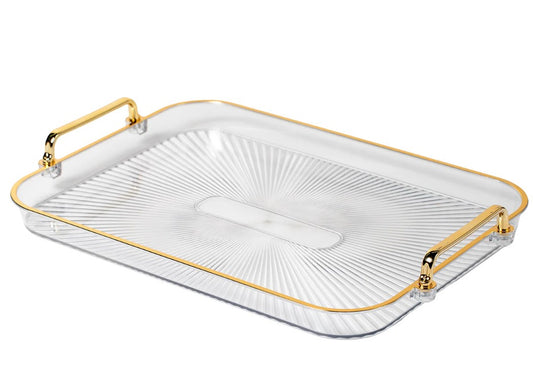 Plexi with Golden Rim Shine Tray Large 45 cm