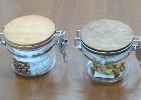 Acrylic Round Jar with wooden lid; 0.4 lt
