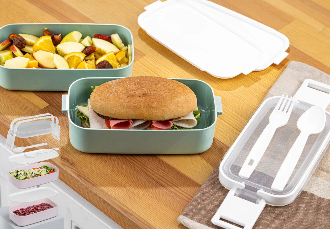 Lunch Box Kat Kat 2 Layers with Cutlery
