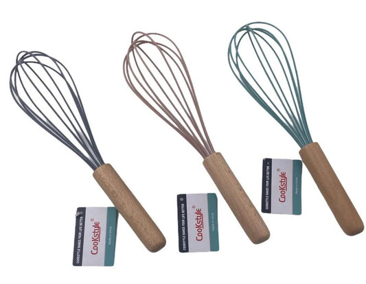 Silicone Egg Whisk Wooden Handle 25 cm