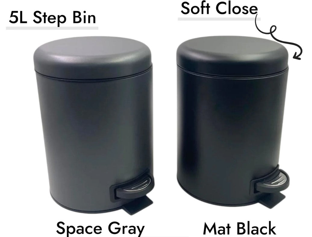 Klenmann Soft Close Matt Color SS Dustbin with pedal 5 L