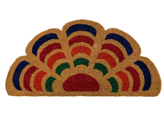 Coco mat half flower with PVC backing 75x45 cm