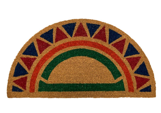 Coco mat half round with PVC backing 75x45 cm
