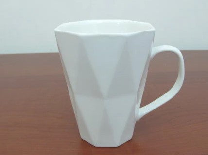 Porcelain Mug with Diamond Pattern