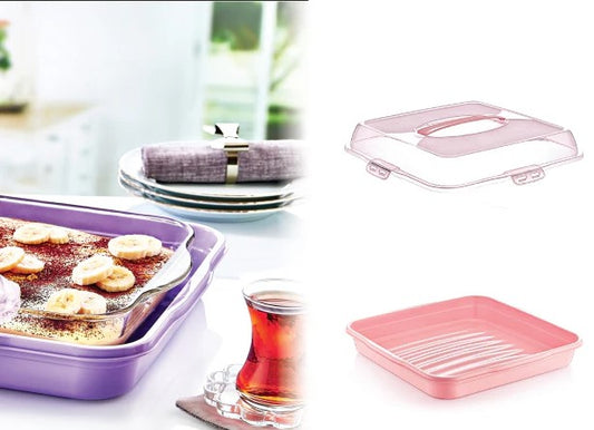 Square Plastic Pastry Carrier with Lid